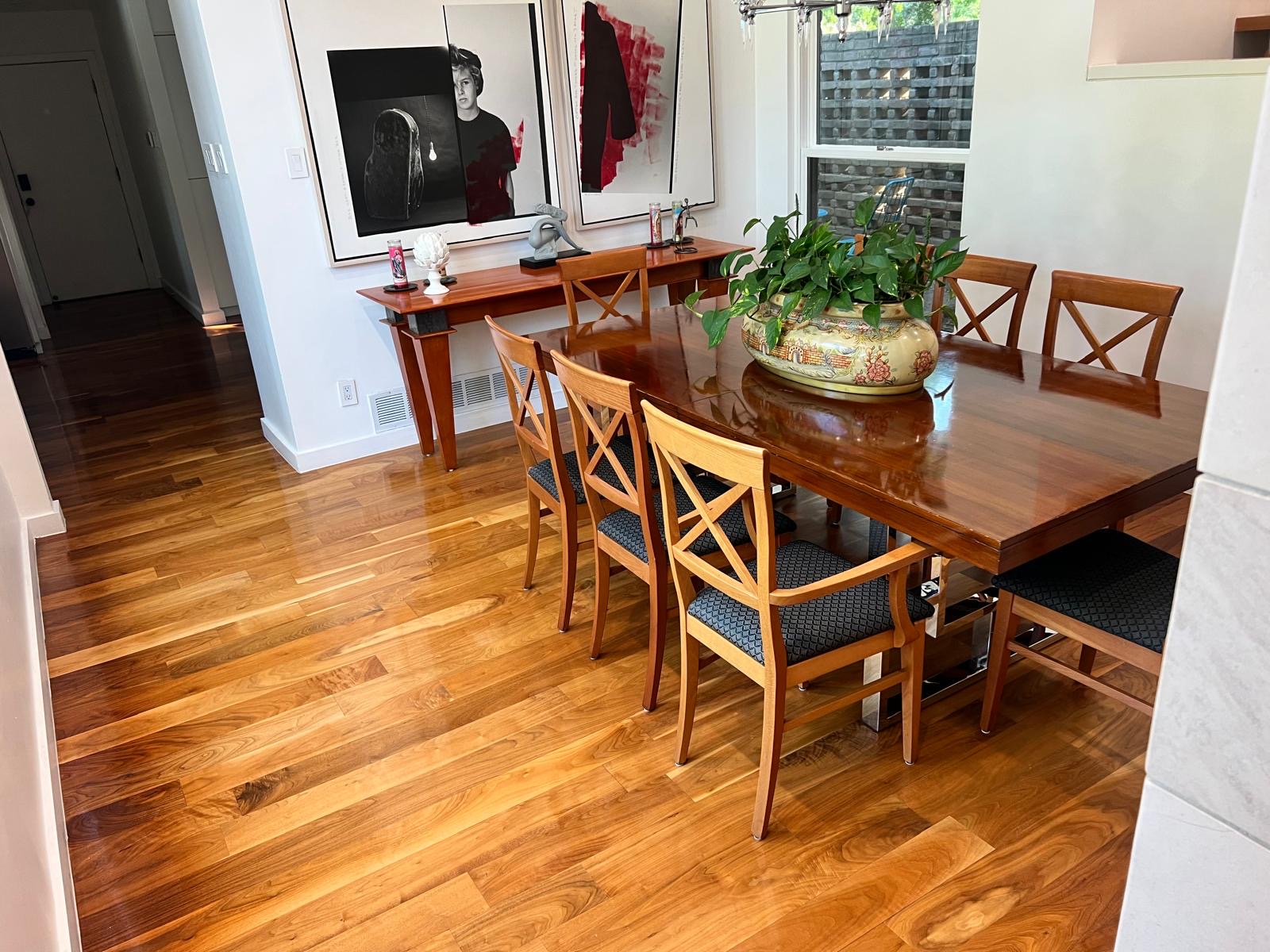 Dining room and hardwood floors cleaned by OxyPro Cleaning Services